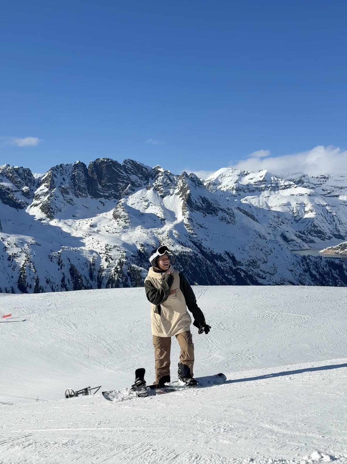 Ski or snowboard lesson in the Alps